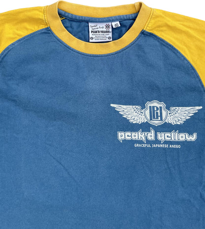 T-shirt RAGLAN PEAK'D JAUNE BLEU [M]