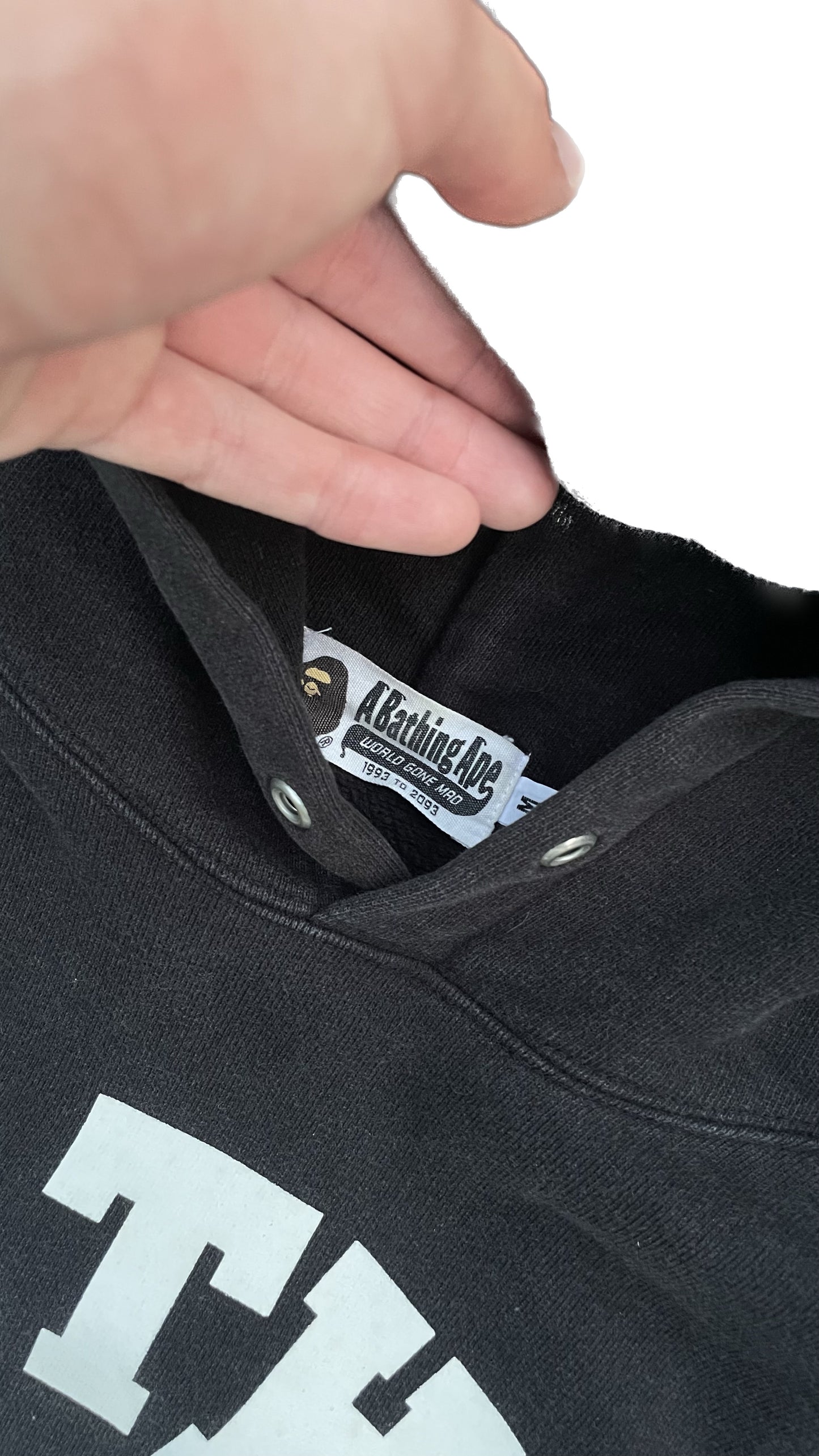 BAPE SPELLOUT HOODIE BLACK [M]