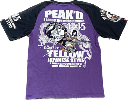 T-shirt RAGLAN PEAK'D JAUNE VIOLET [M]