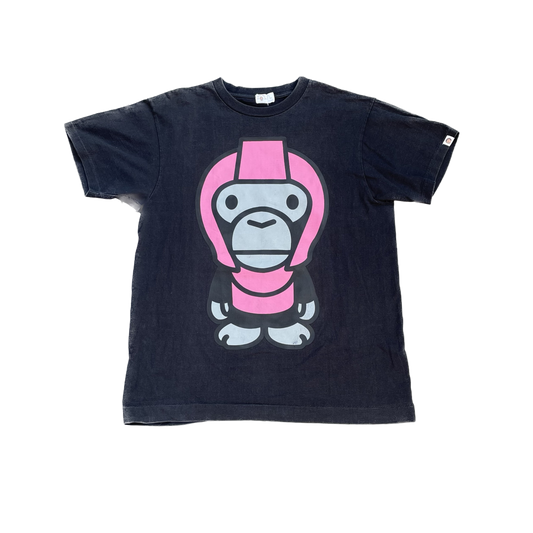 BAPE BABY MILO T-SHIRT CASQUE ROSE NOIR [L]