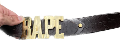 CINTURA BAPE GOLD SPELLOUT MARRONE [TAGLIA UNICA]