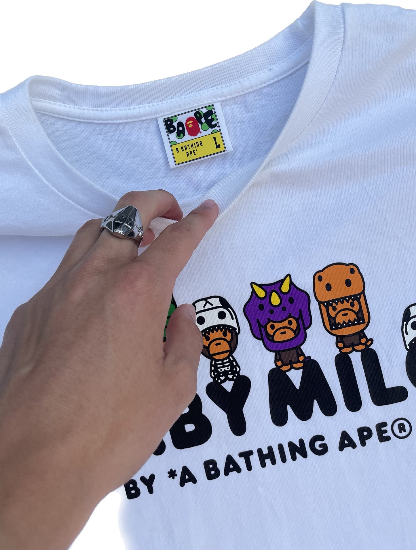 BAPE BABY MILO FIGURE TEE BIANCO [L]