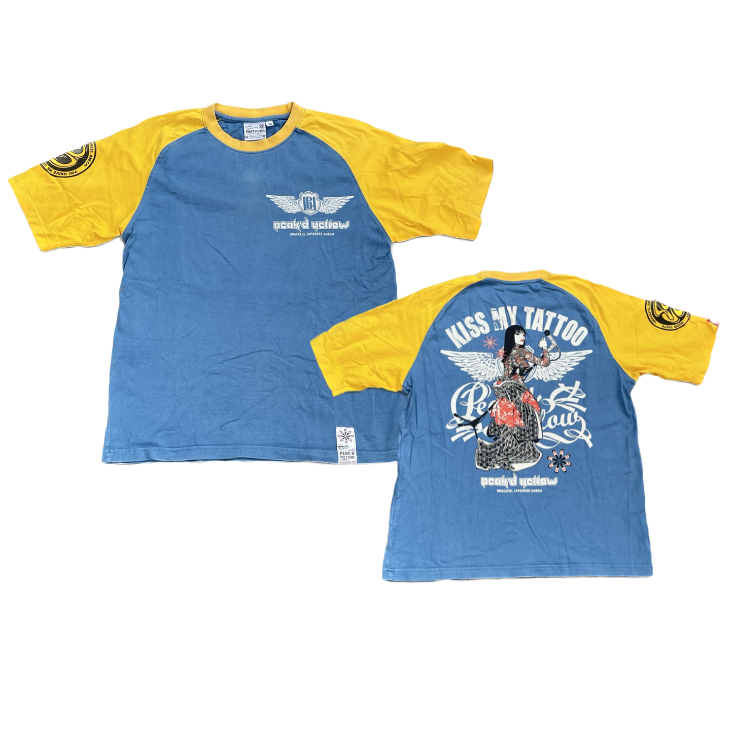 T-shirt RAGLAN PEAK'D JAUNE BLEU [M]