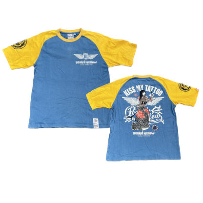 T-shirt RAGLAN PEAK'D JAUNE BLEU [M]