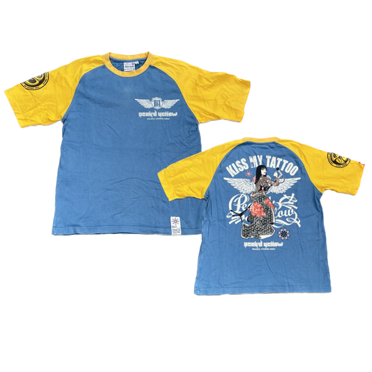 T-shirt RAGLAN PEAK'D JAUNE BLEU [M]