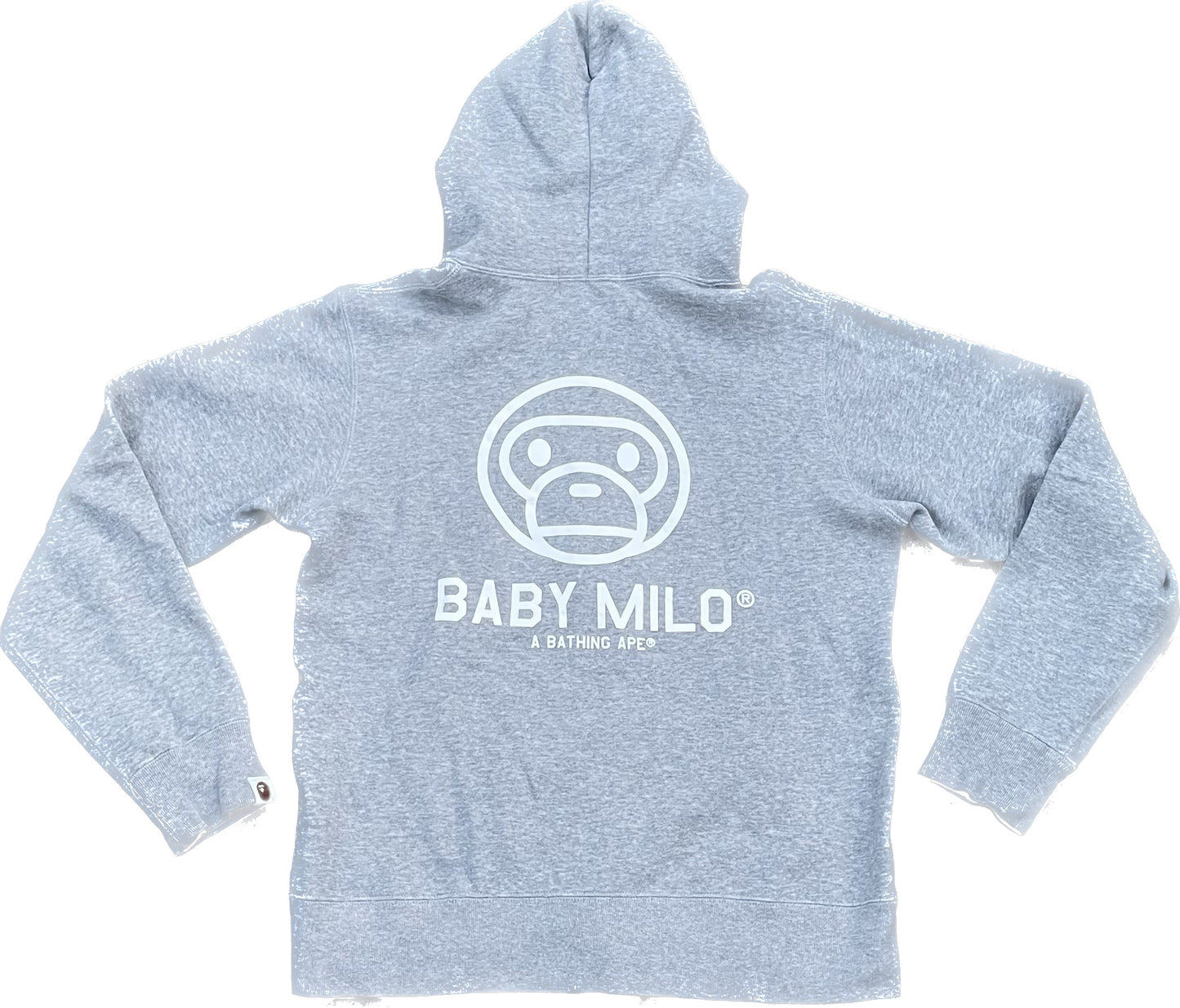 BAPE BABY MILO FELPA CON CAPPUCCIO E ZIP GRIGIA [M]