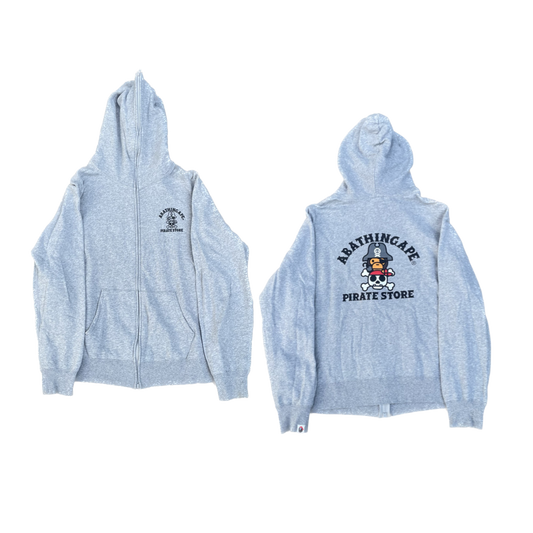 BAPE PIRATE STORE ZIP-UP HOODIE GREY [XXL]