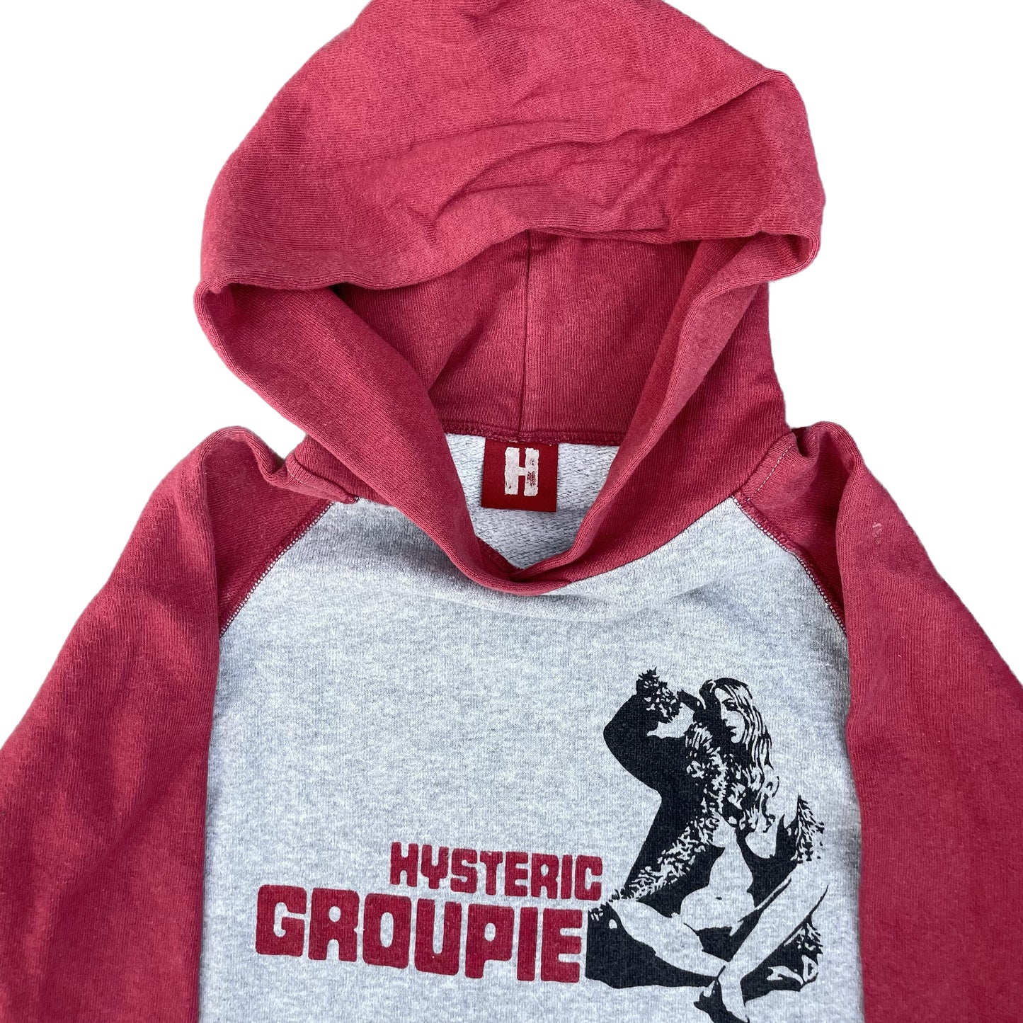 FELPA CON CAPPUCCIO HYSTERIC GLAMOUR GROUPIE GRIGIO ROSSO [S]