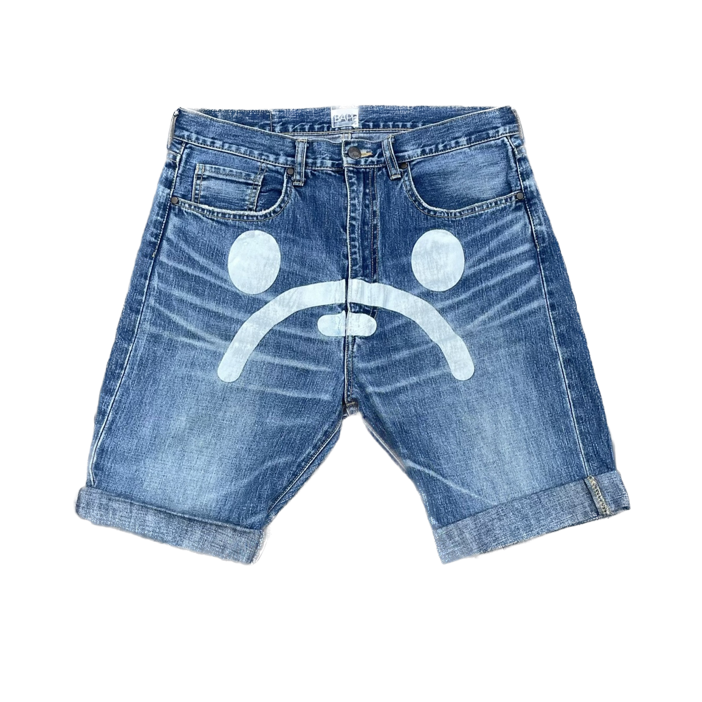 BAPE BABY MILO SAD FACE JORTS [W31]