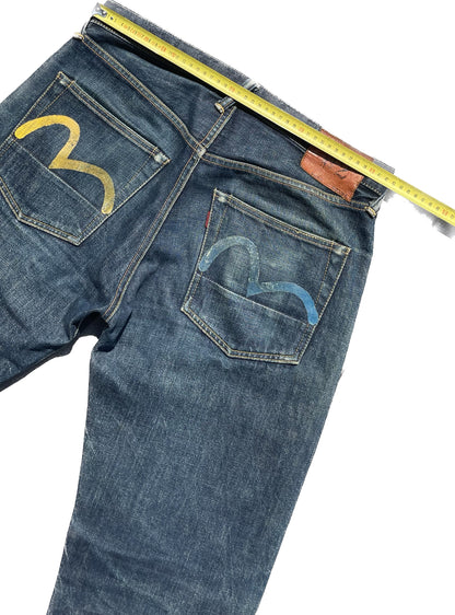 EVISU JEANS GIALLO E BLU GABBIANO [33x35]