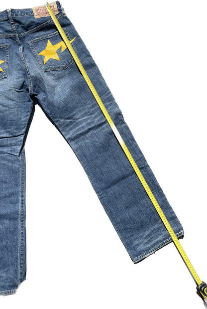 BAPE JEANS STELLE GIALLE [L]