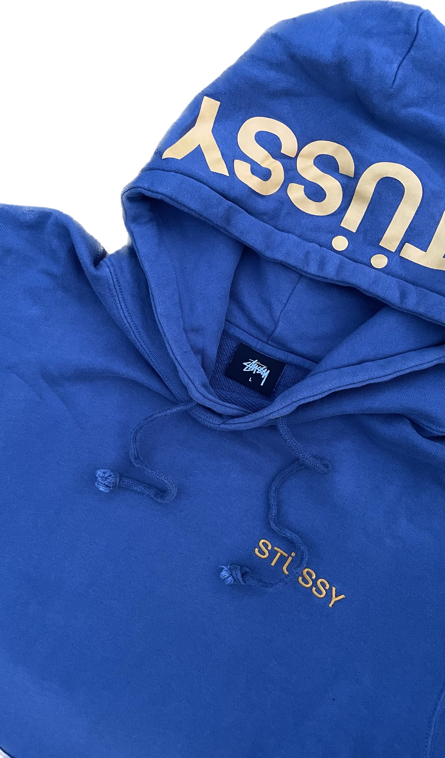 STUSSY LETTERS HOODIE BLUE [L]