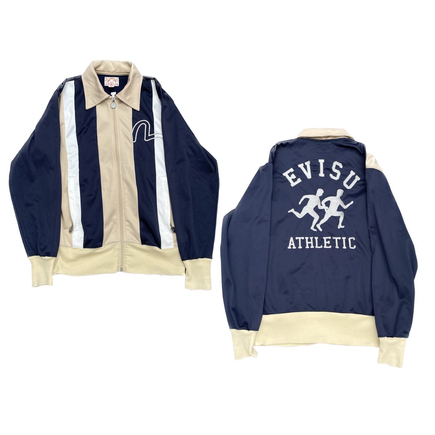 GIACCA DA PISTA EVISU ATHLETIC CREMA NAVY [M]