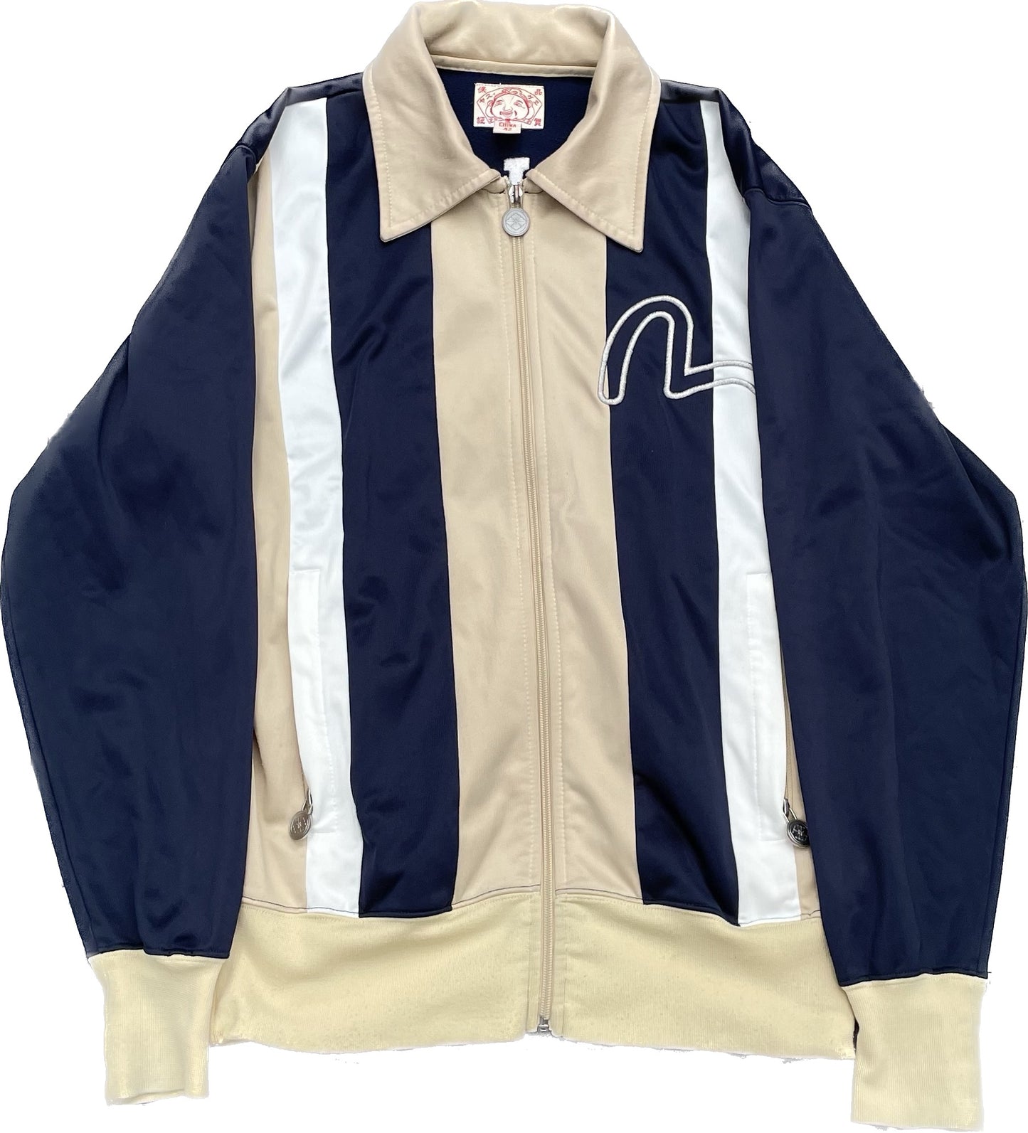 GIACCA DA PISTA EVISU ATHLETIC CREMA NAVY [M]