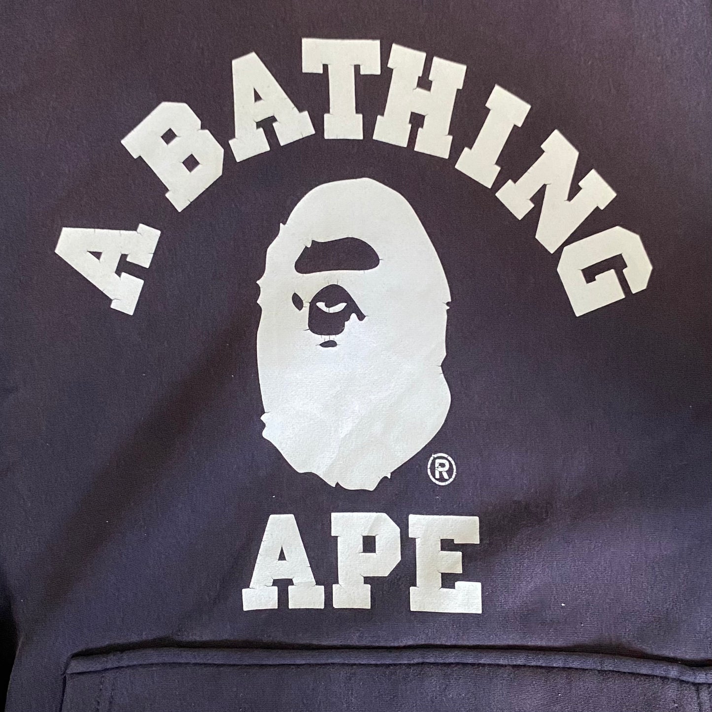 Sweat à capuche avec logo BAPE des années 90, bleu marine [M]