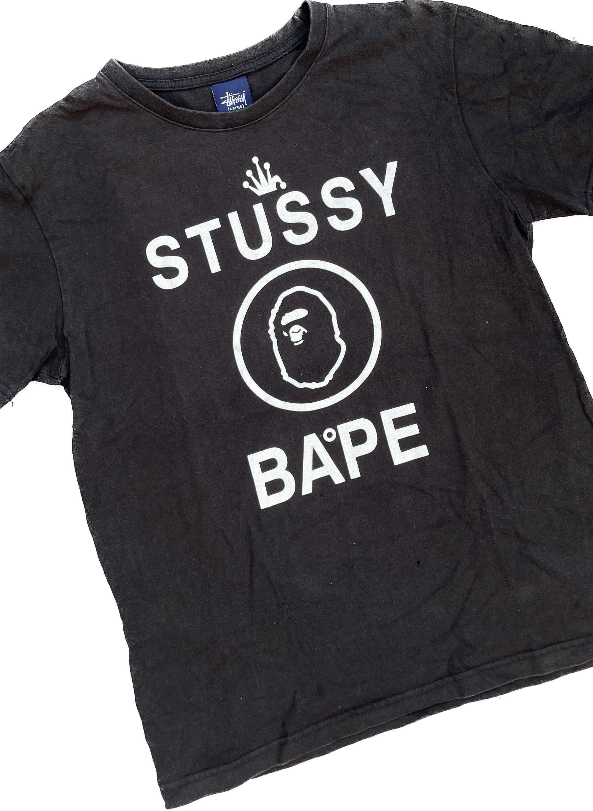 BAPE X STUSSY 90S TEE BLACK [L] – TOMVINTAGE