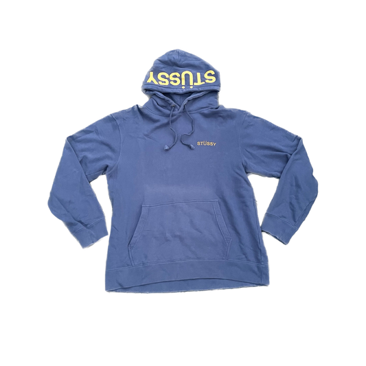 FELPA CON CAPPUCCIO STUSSY LETTERS BLU [L]