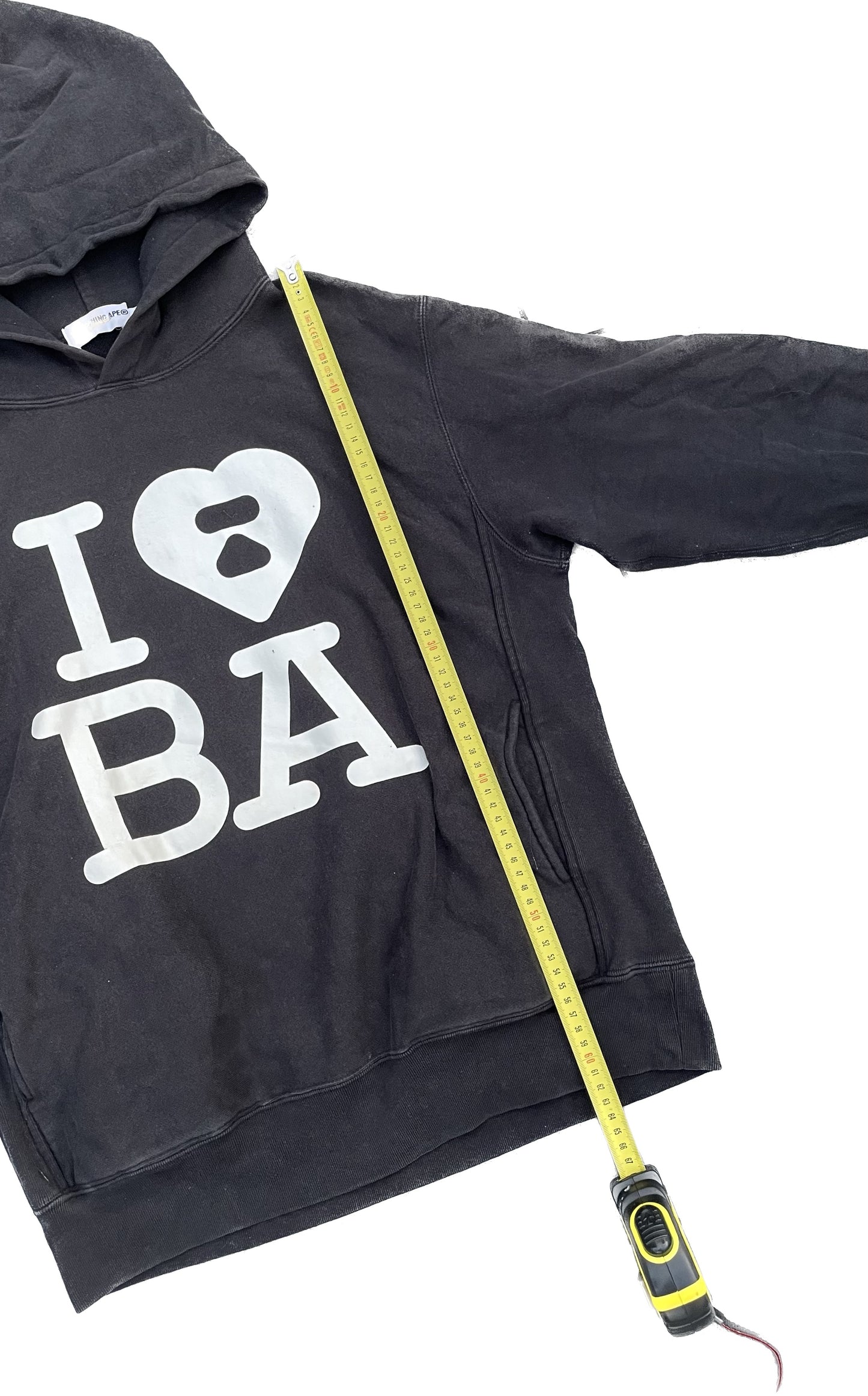 FELPA CON CAPPUCCIO BAPE I LOVE BATHING APE NERA [M]